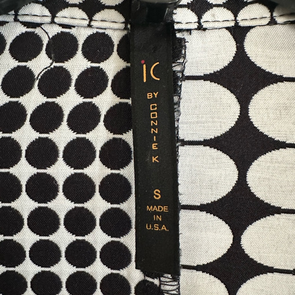 iC by Connie K open front Jacket size Small
Black and white Polka Dot block - Picture 2 of 3